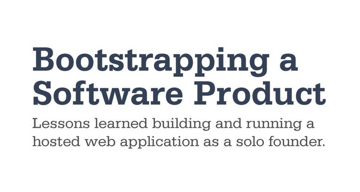 Bootstrapping a Software Product