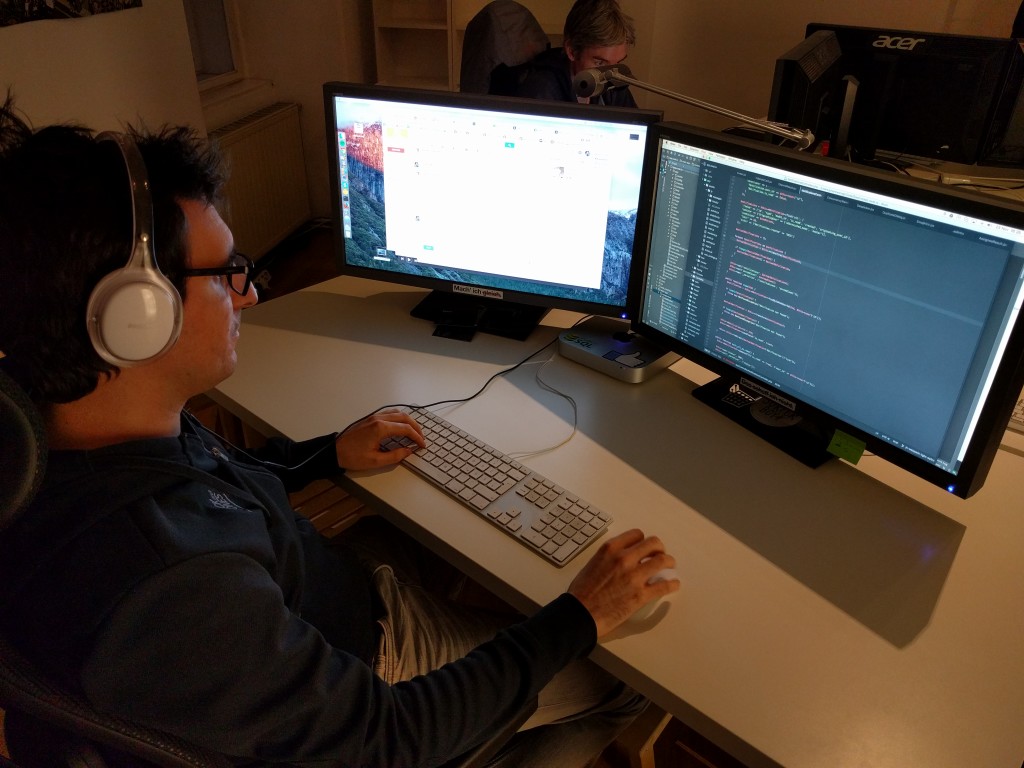 Johannes "in the zone", developing Swat.io